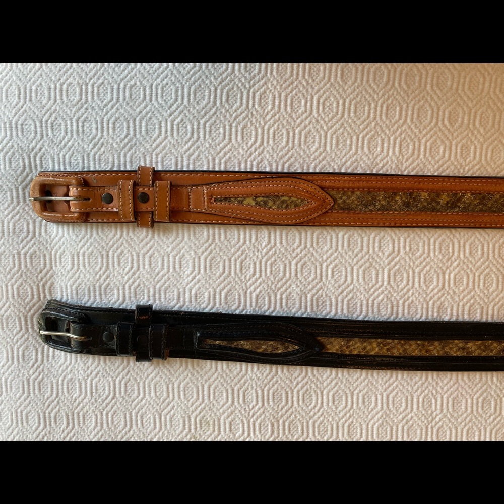 leather with rattlesnake skin belts